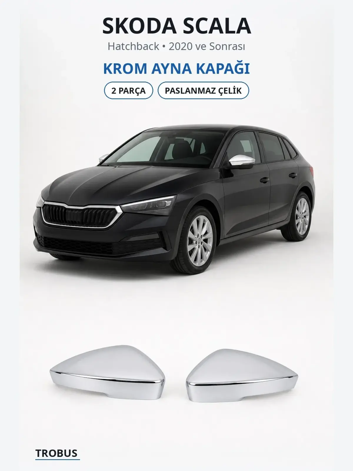 Skoda Scala krom ayna kapağı 1