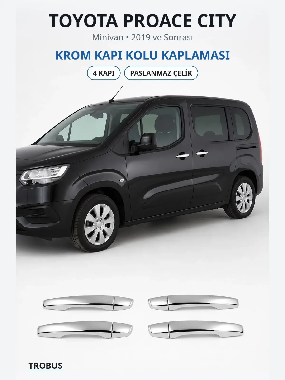 Toyota Proace City krom kapı kolu kaplaması 1