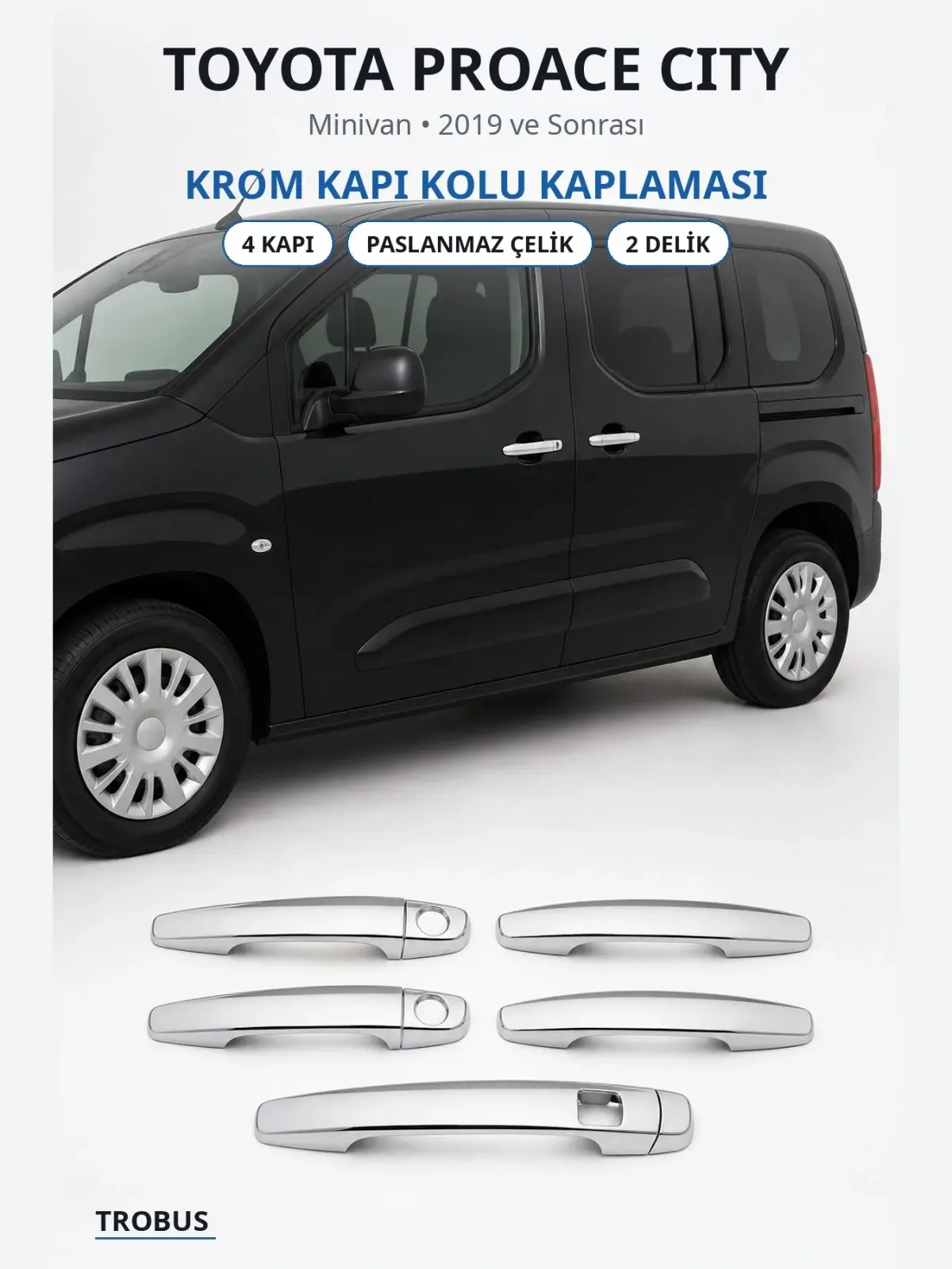Toyota Proace City krom kapı kolu kaplaması 1