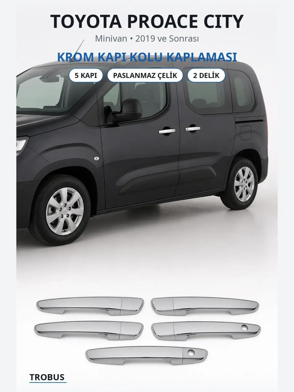 Toyota Proace City krom kapı kolu kaplaması 1