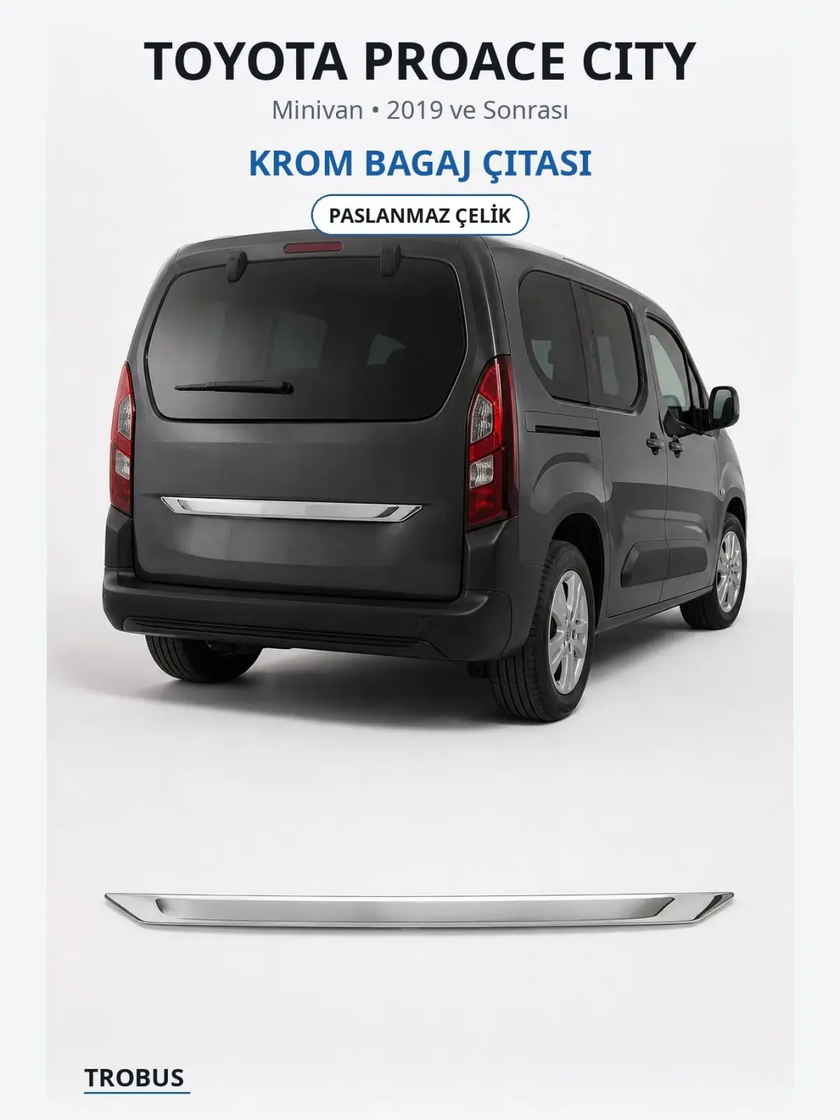Toyota Proace City krom bagaj çıtası 1