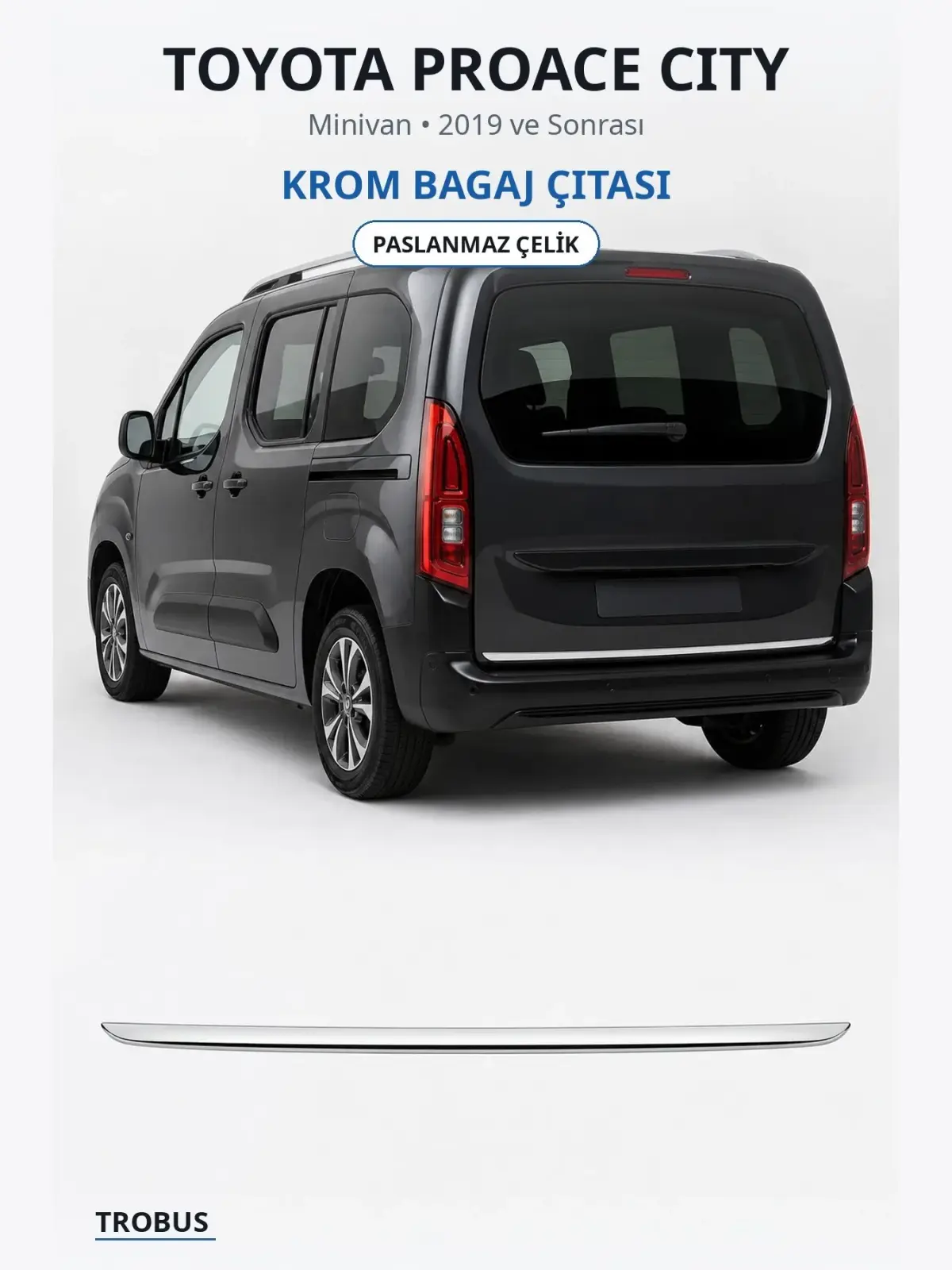 Toyota Proace City krom bagaj çıtası 1