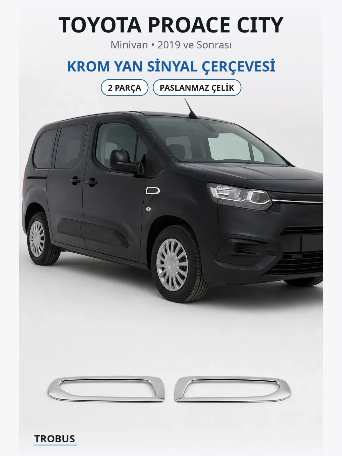 Toyota Proace City krom yan sinyal çerçevesi 1