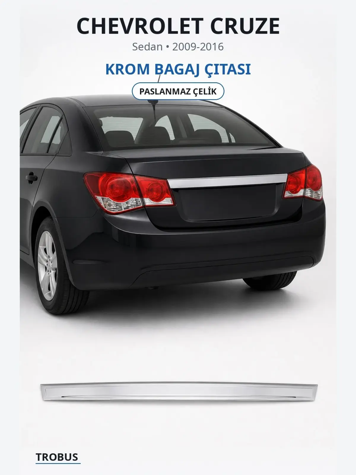 Chevrolet Cruze krom bagaj çıtası 1