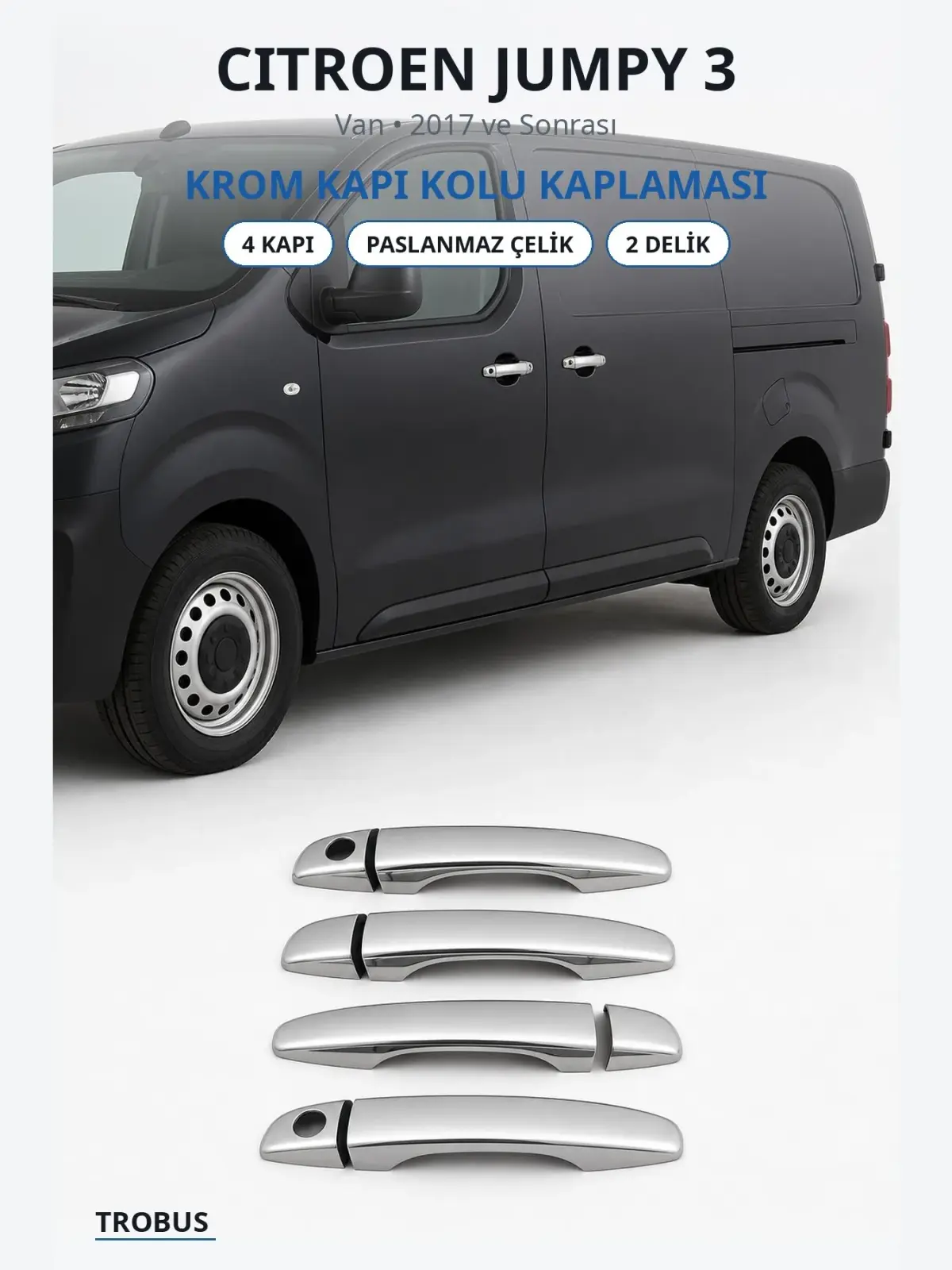 Citroen Jumpy 3 krom kapı kolu kaplaması 1