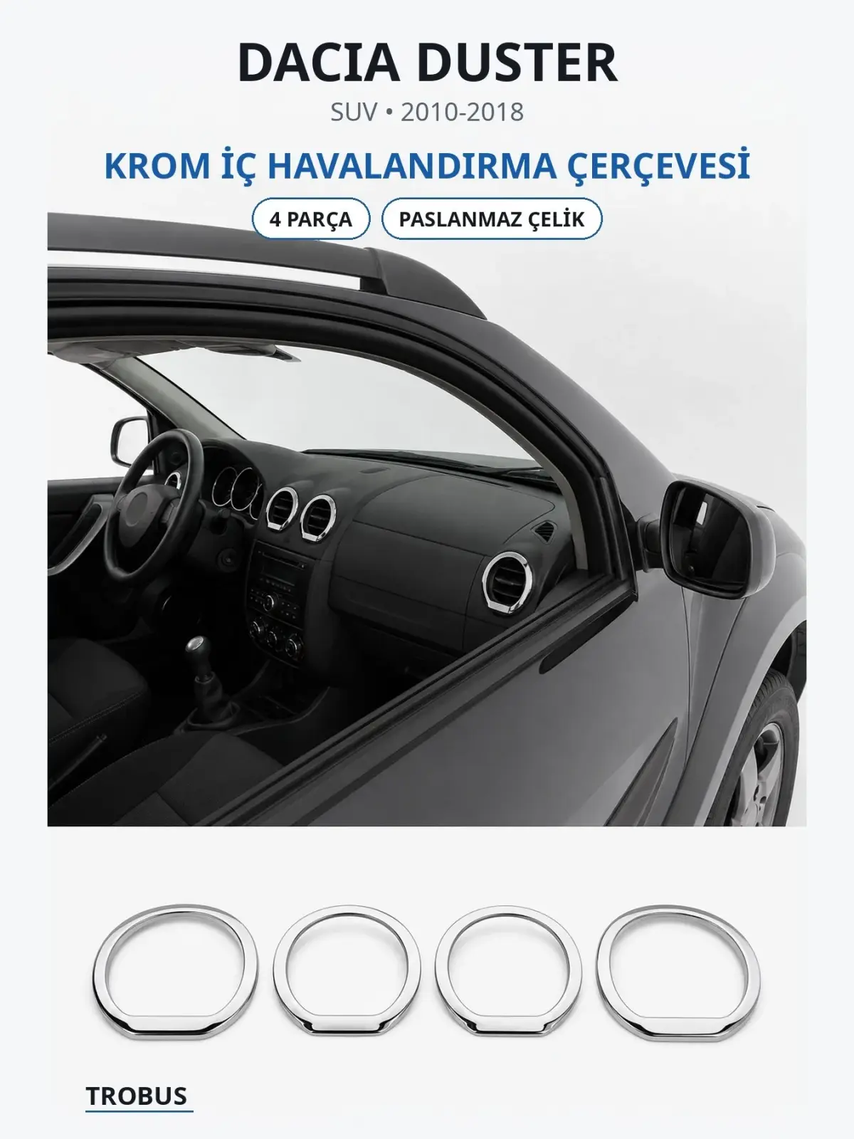 Dacia Duster krom i̇ç havalandırma çerçevesi 1