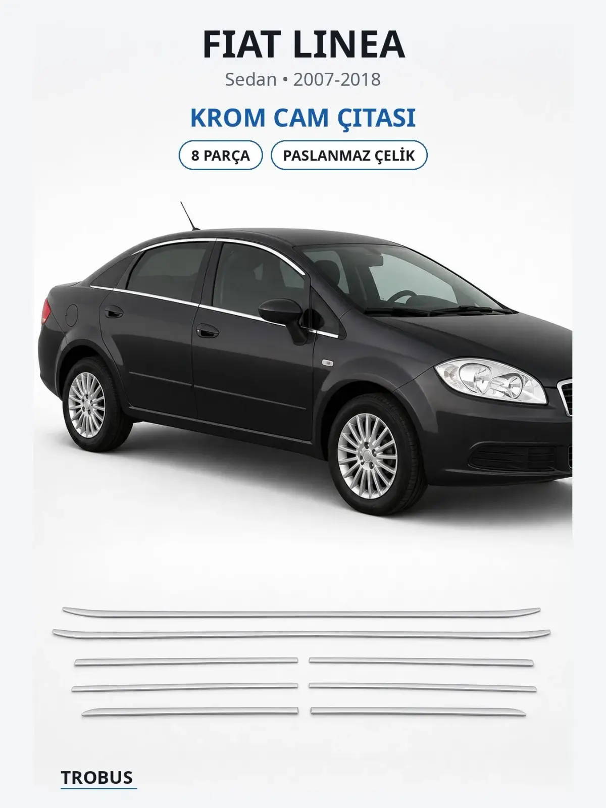 Fiat Linea krom cam çıtası 1