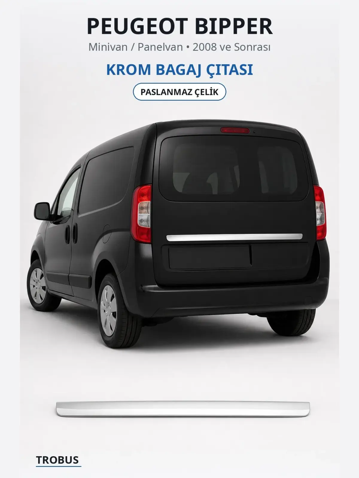 Peugeot Bipper krom bagaj çıtası 1