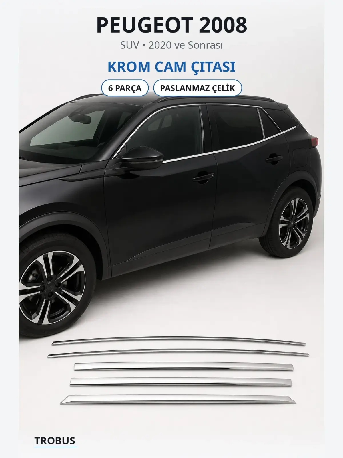 Peugeot 2008 krom cam çıtası 1