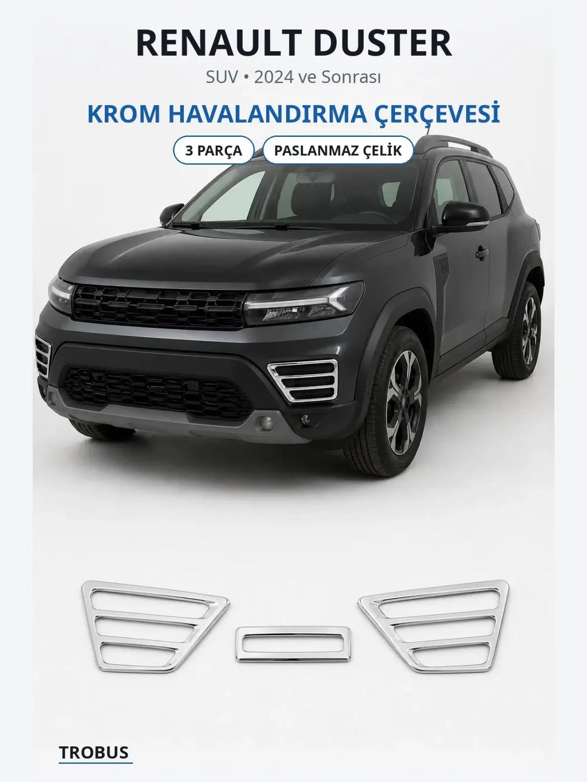 Renault Duster krom havalandırma çerçevesi 1