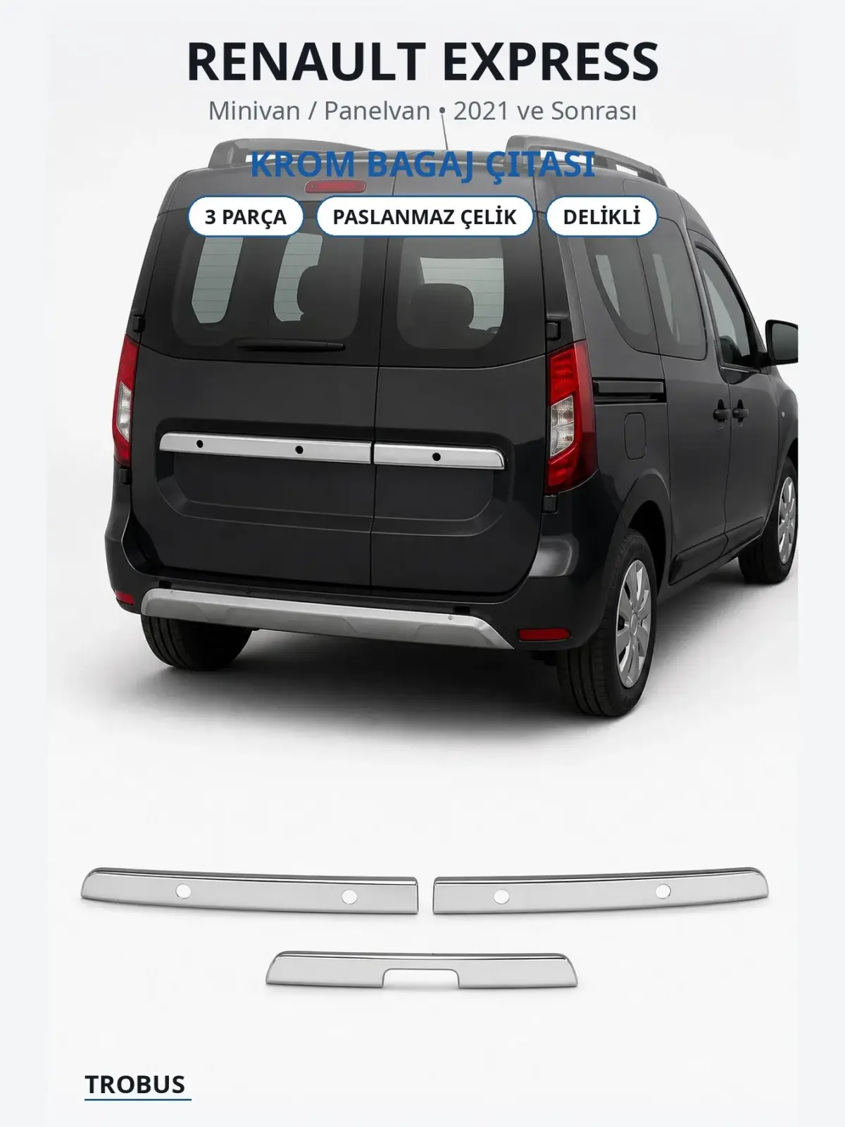 Renault Express krom bagaj çıtası 1