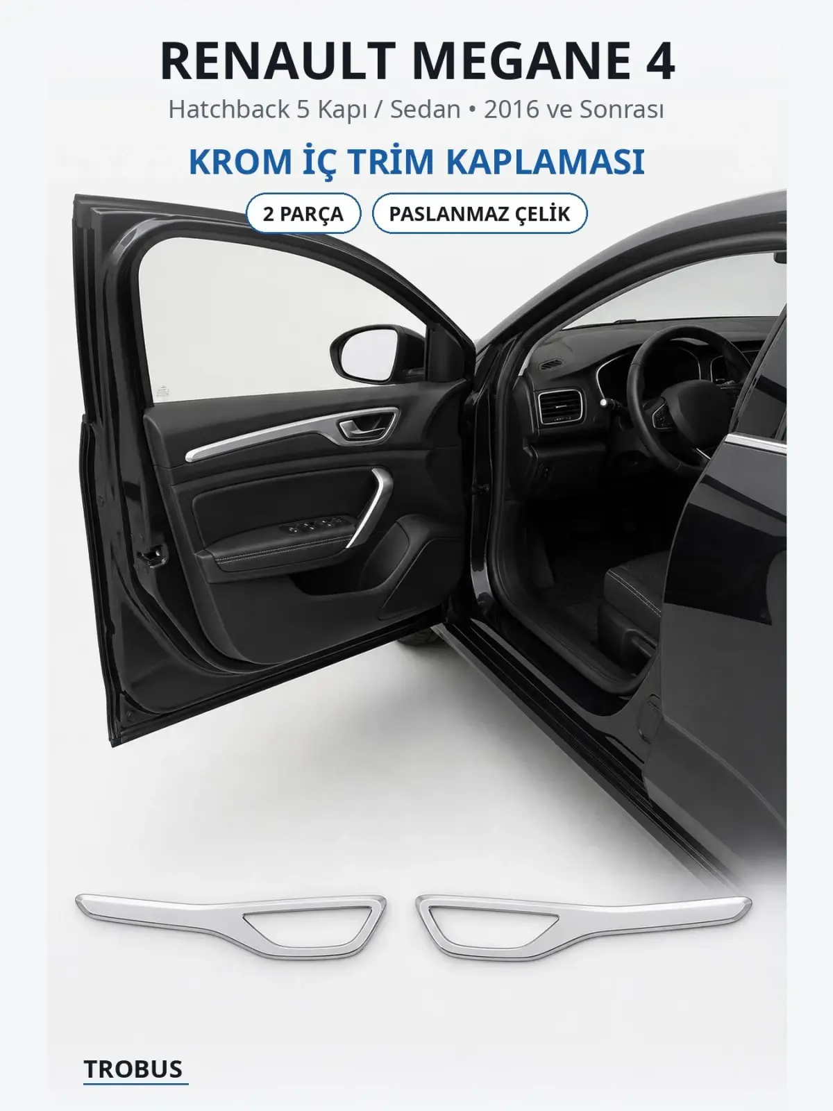 Renault Megane 4 krom i̇ç trim kaplaması 1