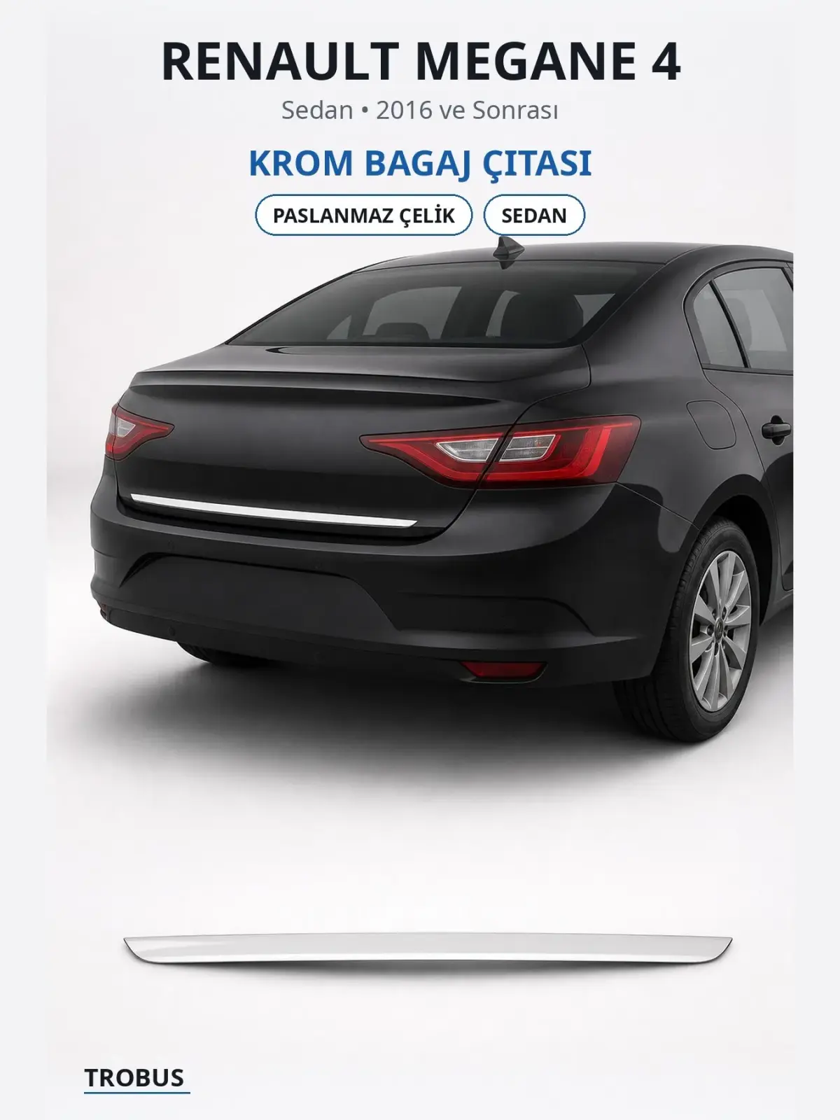 Renault Megane 4 krom bagaj çıtası 1