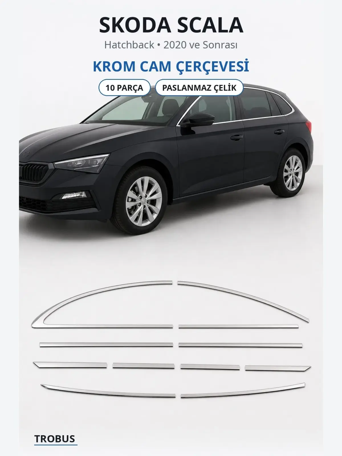 Skoda Scala krom cam çerçevesi 1