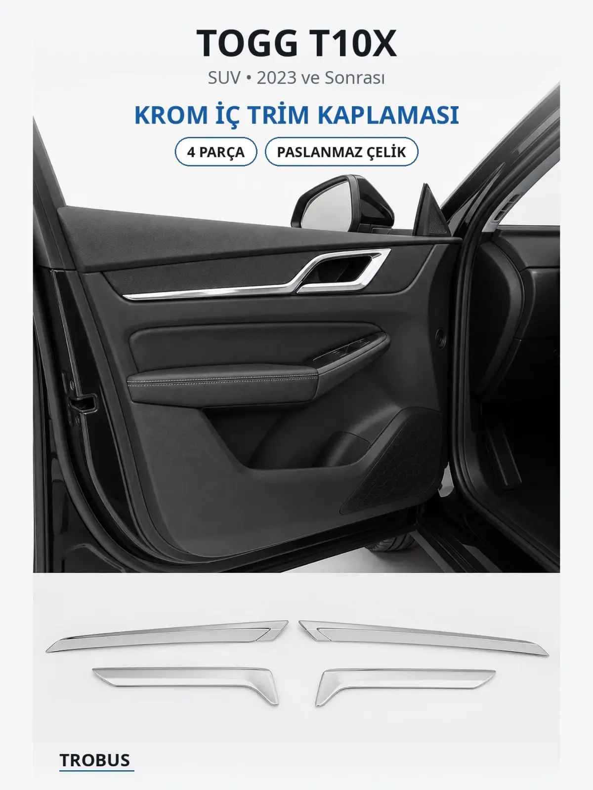 Togg T10X krom i̇ç trim kaplaması 1