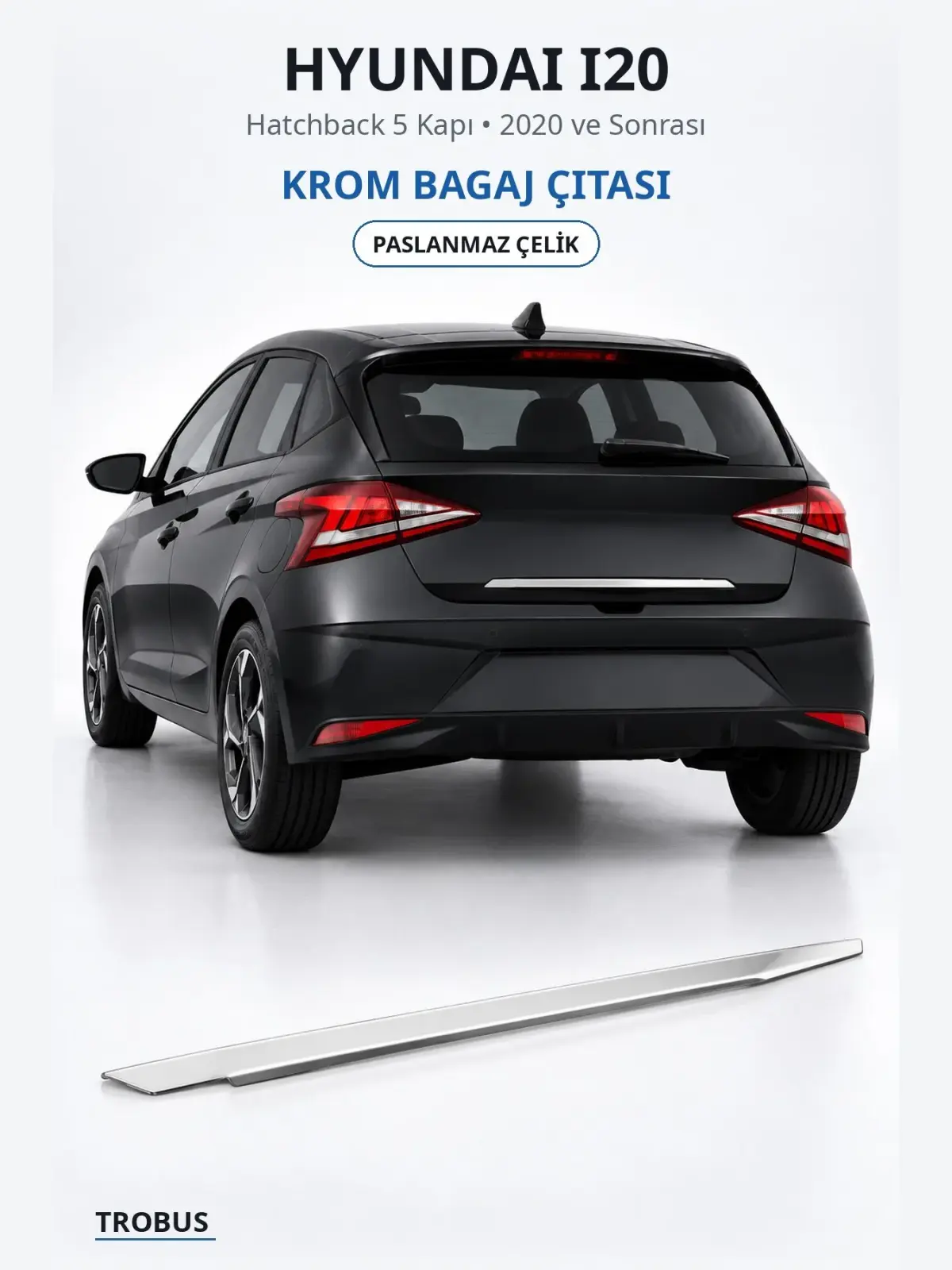 Hyundai i20 krom bagaj çıtası 1