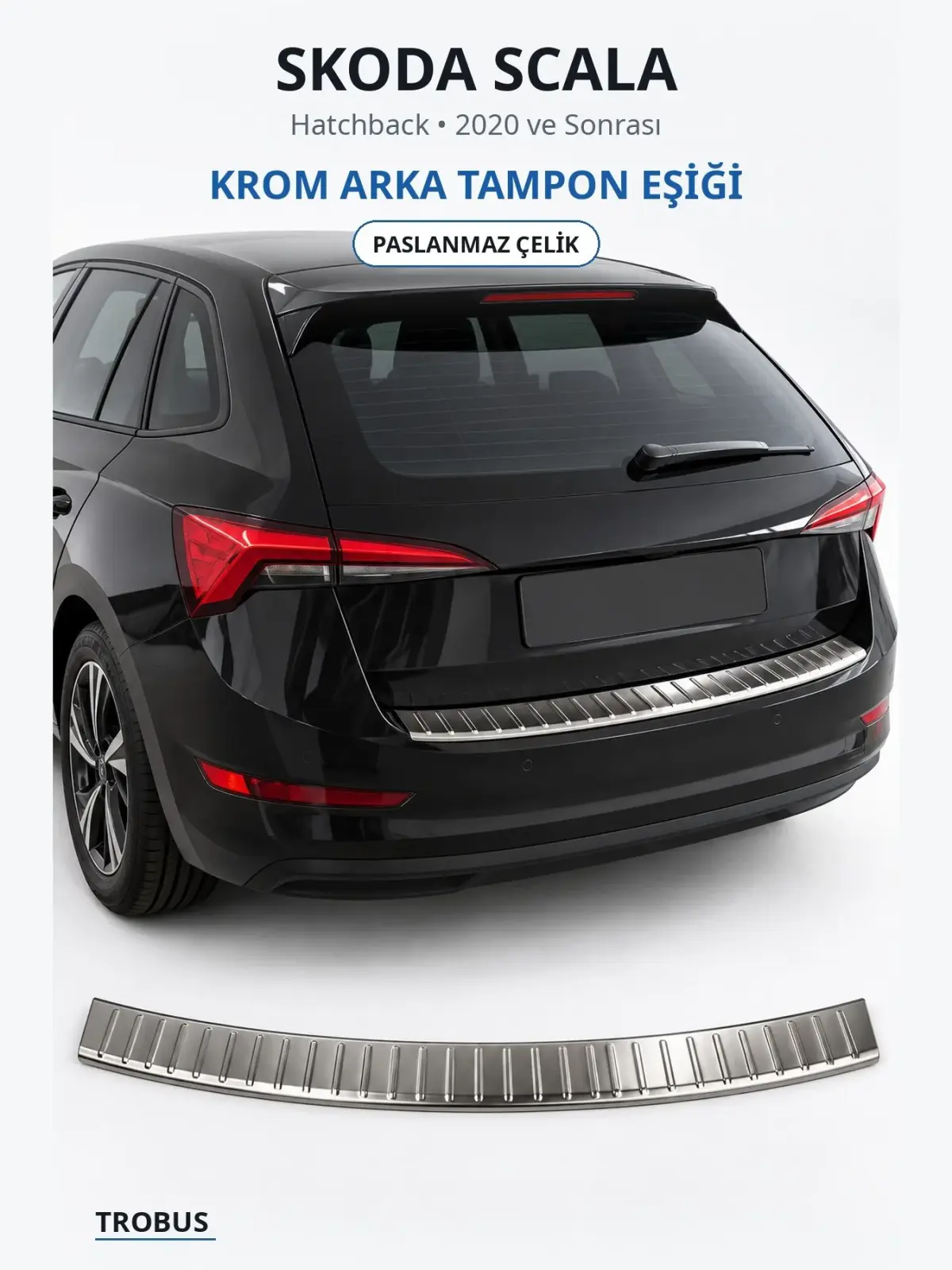 Skoda Scala krom arka tampon eşiği 1