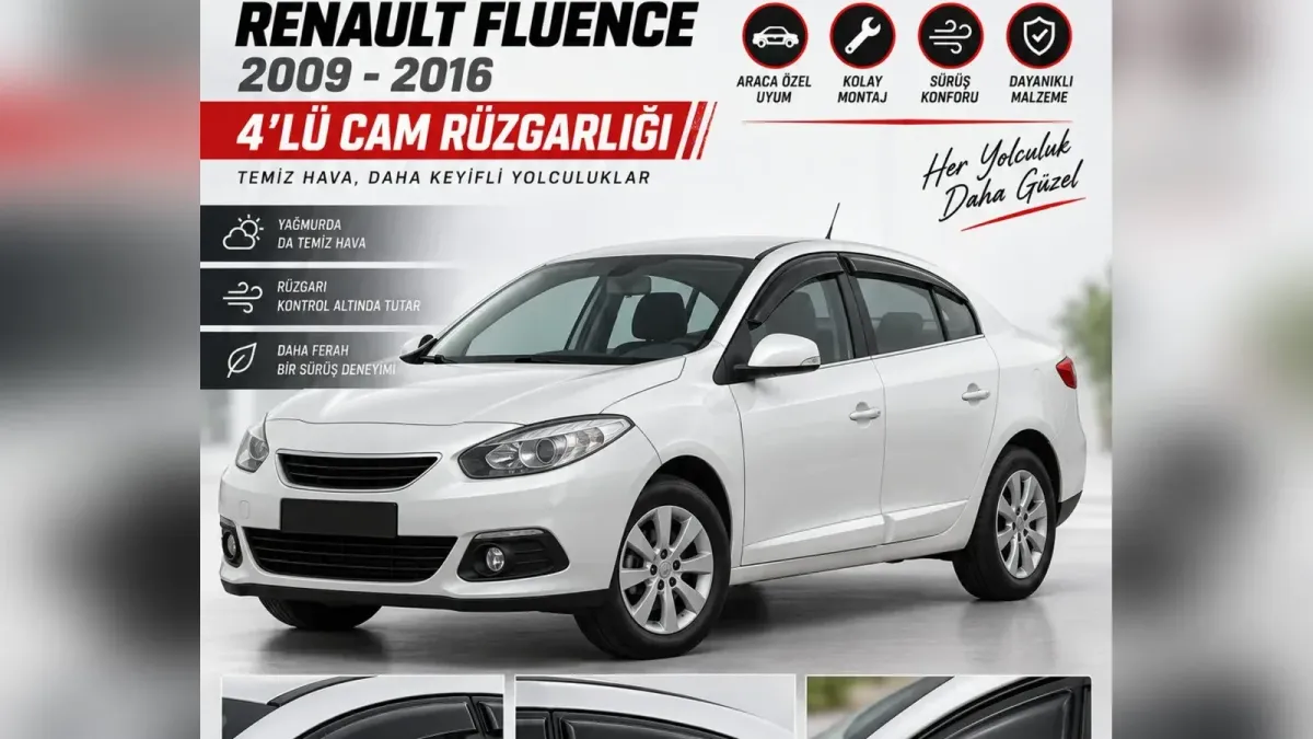 Renault Fluence Aksesuar: Araca Özel Kılıf, Sünger, 3D ve 8D Paspas