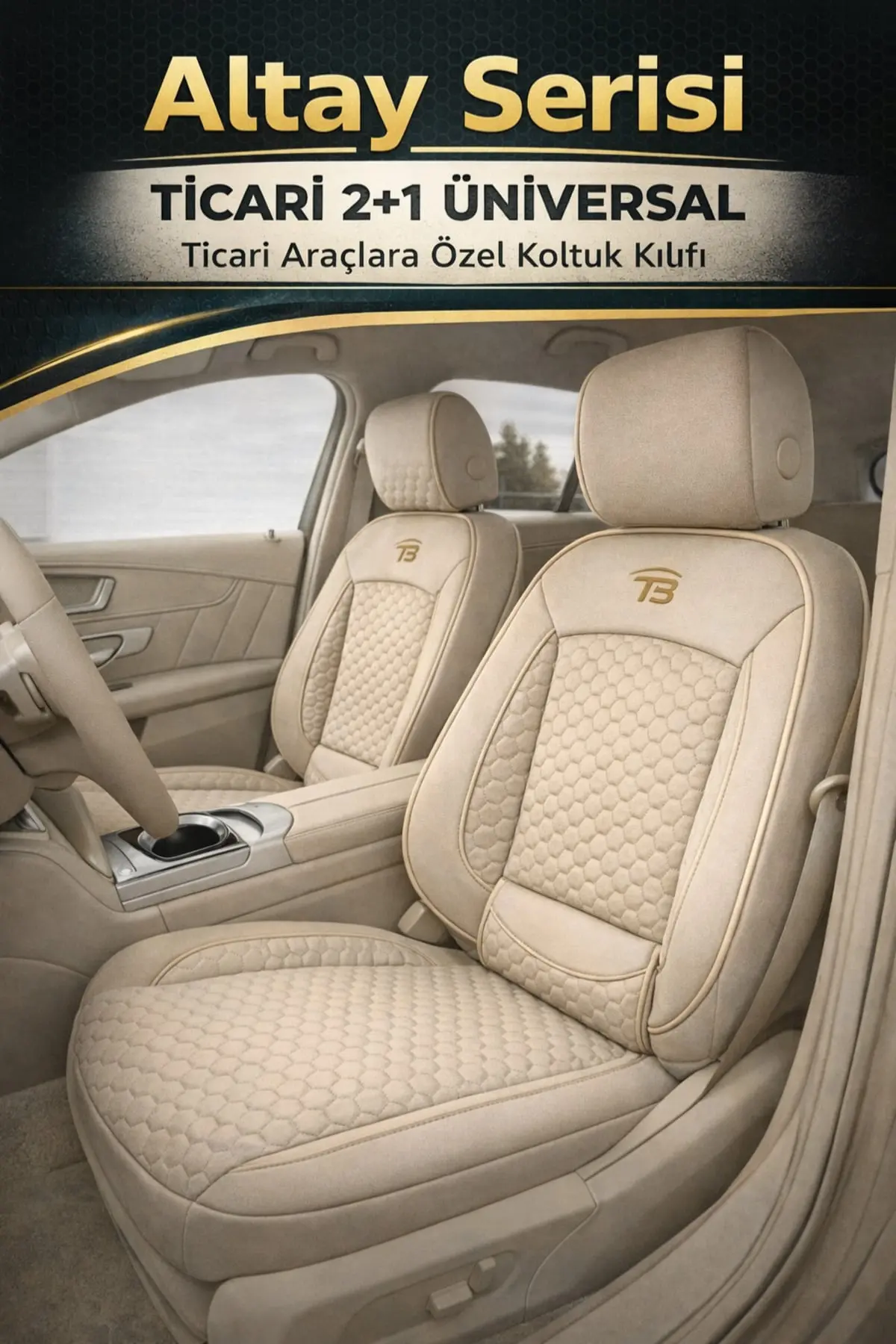 Altay Serisi Koltuk Kılıfı 2+1 Ticari Bej (1)