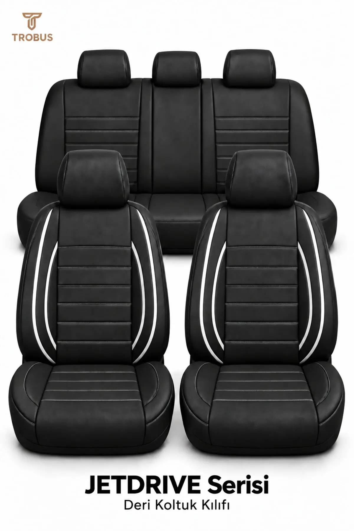 JetDrive Serisi Koltuk Kılıfı 2+1 Ticari Siyah Beyaz (1)