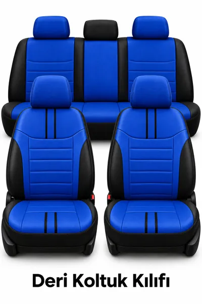 Colorline Elegance Serisi Universal Koltuk Kılıfı Mavi Siyah