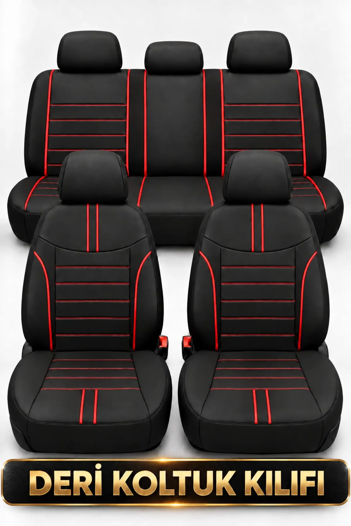 Colorline Sport Serisi Universal Koltuk Kılıfı Siyah Kırmızı (1)