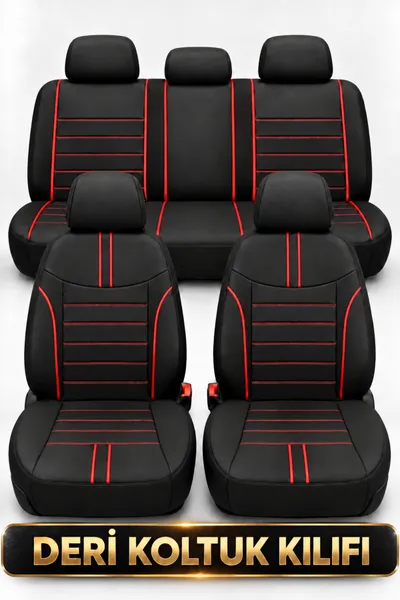 Colorline Sport Serisi Universal Koltuk Kılıfı Siyah Kırmızı