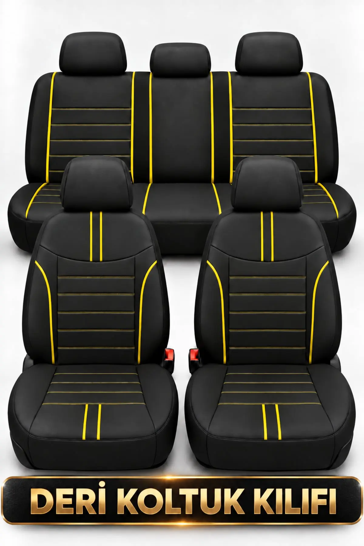 Colorline Sport Serisi Universal Koltuk Kılıfı Siyah Sarı (1)