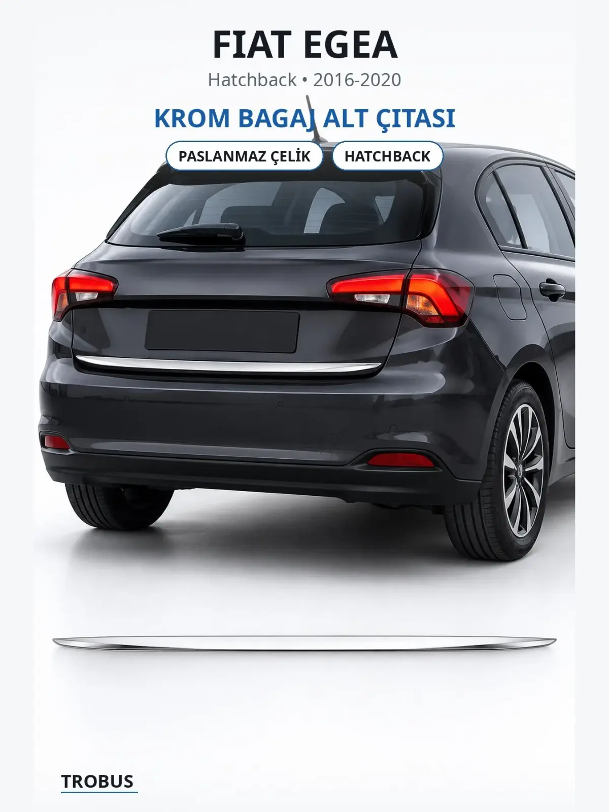 Fiat Egea krom bagaj alt çıtası 1