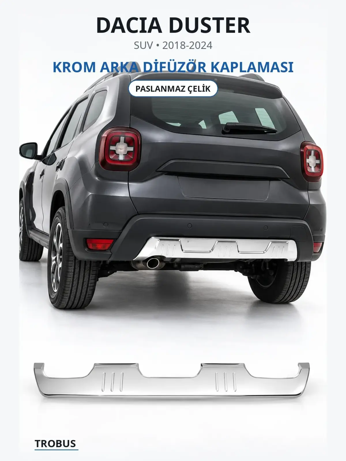 Dacia Duster krom arka difüzör kaplaması 1