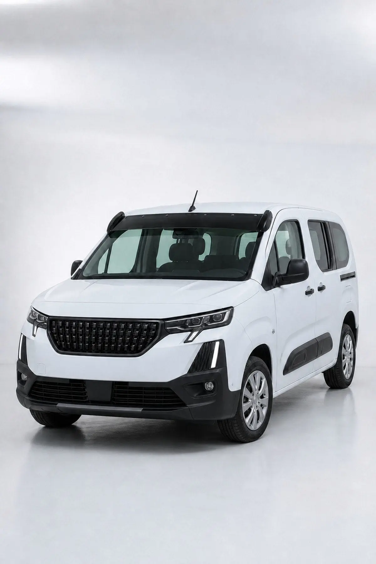 Peugeot Rifter 2019 ve Sonrası Uyumlu Ön Cam Dış Güneşlik (Sunvisor) ABS Siyah (1)