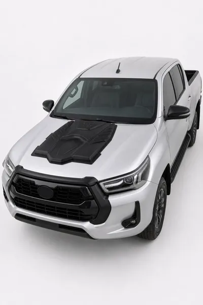 Toyota Hilux 2019 ve Sonrası Uyumlu Ön Kaput Scoop 1 Parça ABS Mat Siyah