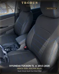 Siyah Gövde Siyah Deri Mavi Dikiş