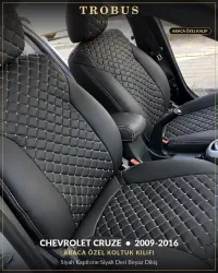 Siyah Kapitone Siyah Deri Beyaz Dikiş