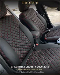 Siyah Kapitone Siyah Deri Kırmızı Dikiş