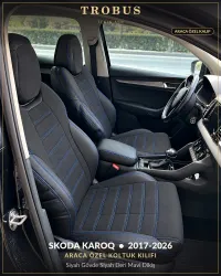 Siyah Gövde Siyah Deri Mavi Dikiş