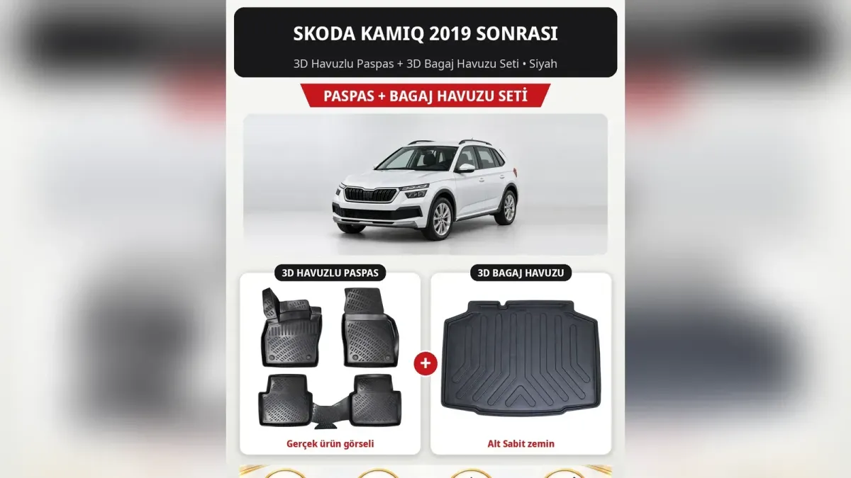 Skoda Kamiq Paspas ve Bagaj Havuzu: Sırt Kaplamalı 8D’den Kroma