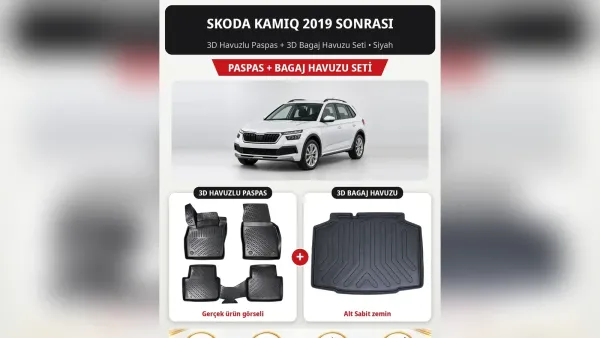Skoda Kamiq Paspas ve Bagaj Havuzu: Sırt Kaplamalı 8D’den Kroma