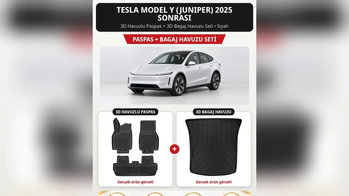 Tesla Model Y Paspas, Bagaj Havuzu ve Juniper Koltuk Kılıfı