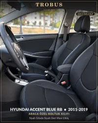 Siyah Gövde Siyah Deri Mavi Dikiş