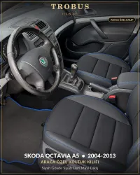Siyah Gövde Siyah Deri Mavi Dikiş