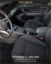 Siyah Gövde Siyah Deri Beyaz Dikiş