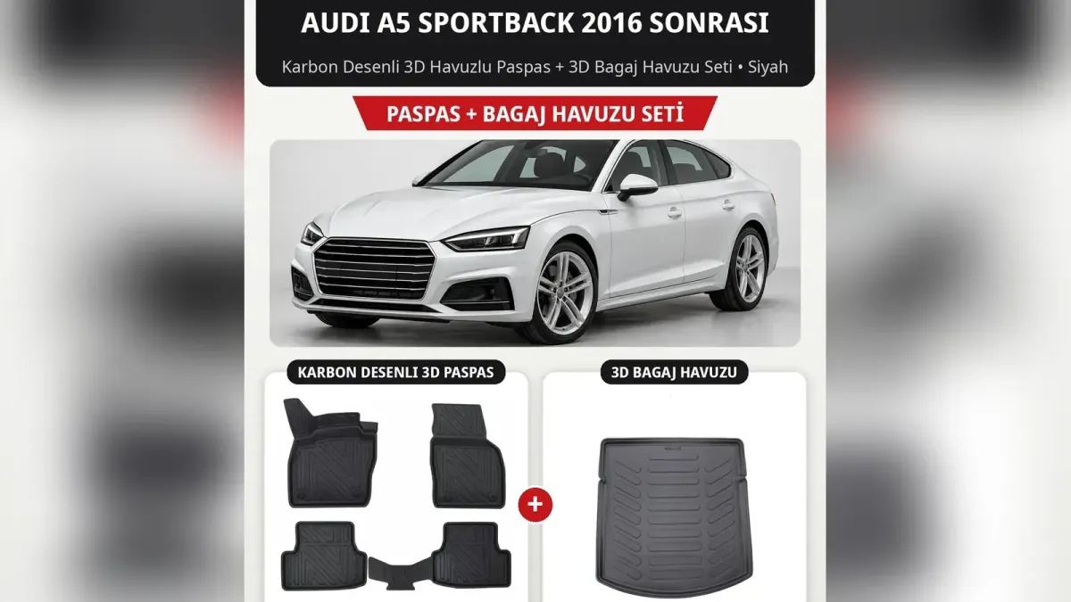 Audi A5 Paspas ve Bagaj Havuzu: Coupe, Sportback ve Cabrio