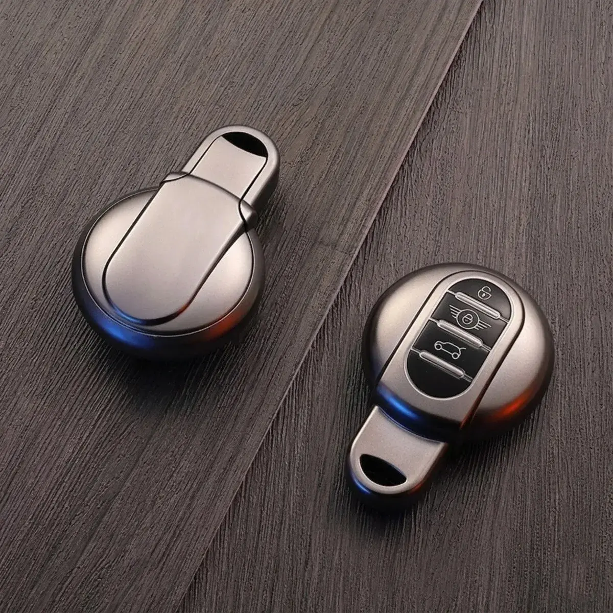 Mini Cooper S Uyumlu Oto Anahtar Kılıfı Smart 3 Buton Gri