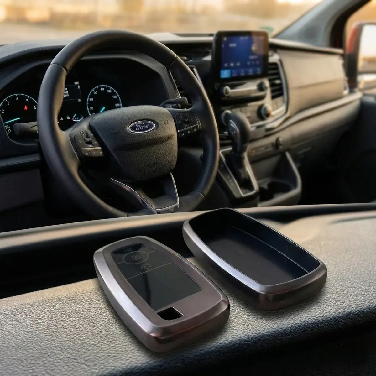 Ford Custom Uyumlu Oto Kumanda Anahtar Kılıfı Smart 3 Butonlu Gri