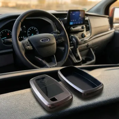 Ford Custom Uyumlu Oto Kumanda Anahtar Kılıfı Smart 3 Butonlu Gri