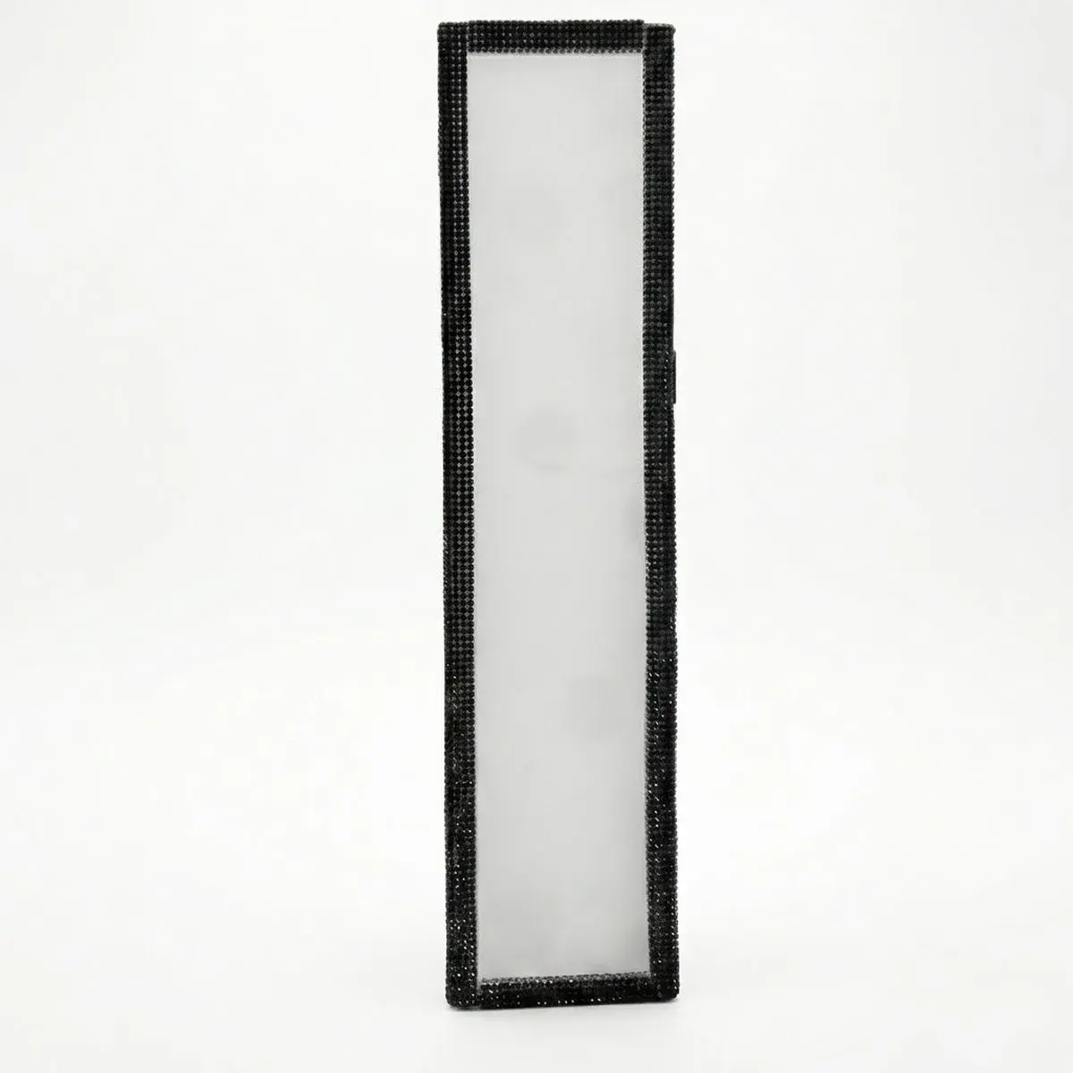 İç Dikiz Aynası Geniş Kristal Taşlı Tırnaklı 29,5x7 cm Siyah