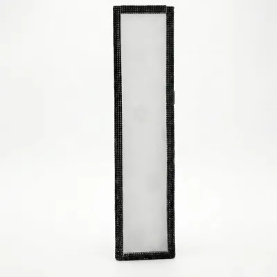 İç Dikiz Aynası Geniş Kristal Taşlı Tırnaklı 29,5x7 cm Siyah
