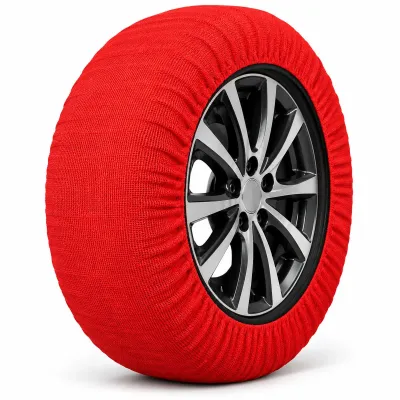 Kar Çorabı Anti Patinaj Lastik Kılıfı Oto Kırmızı S Grup 2