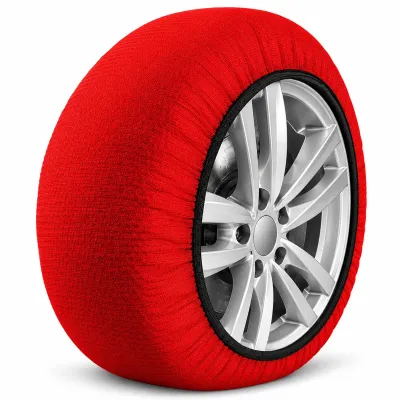 Oto Lastik Kar Çorabı Anti Patinaj XXL Beden Kırmızı